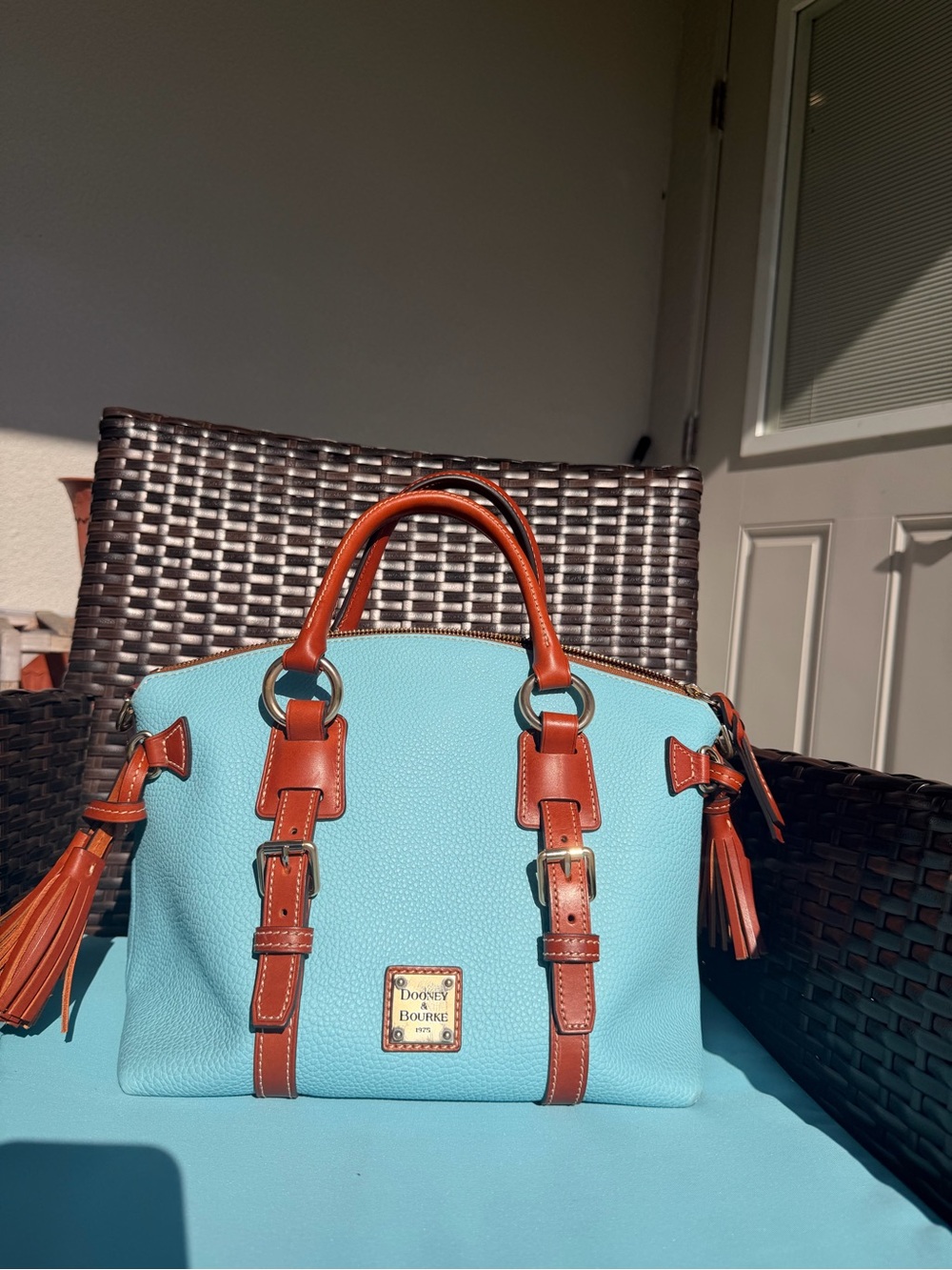 Dooney & Bourke Pebble Grain Bristol Satchel Caribbean Blue
